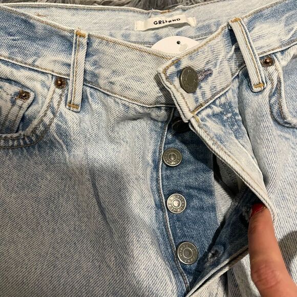 NWT! GRLFRND Karolina High Rise Acid Wash Button Fly Skinny Jean in Never Again - Picture 10 of 12